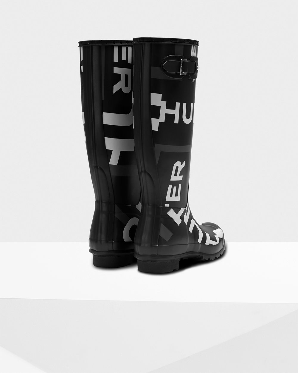 Botas de Lluvia Altas Hunter Mujer - Original Exploded Logo - Negros - FZJVQWG-20